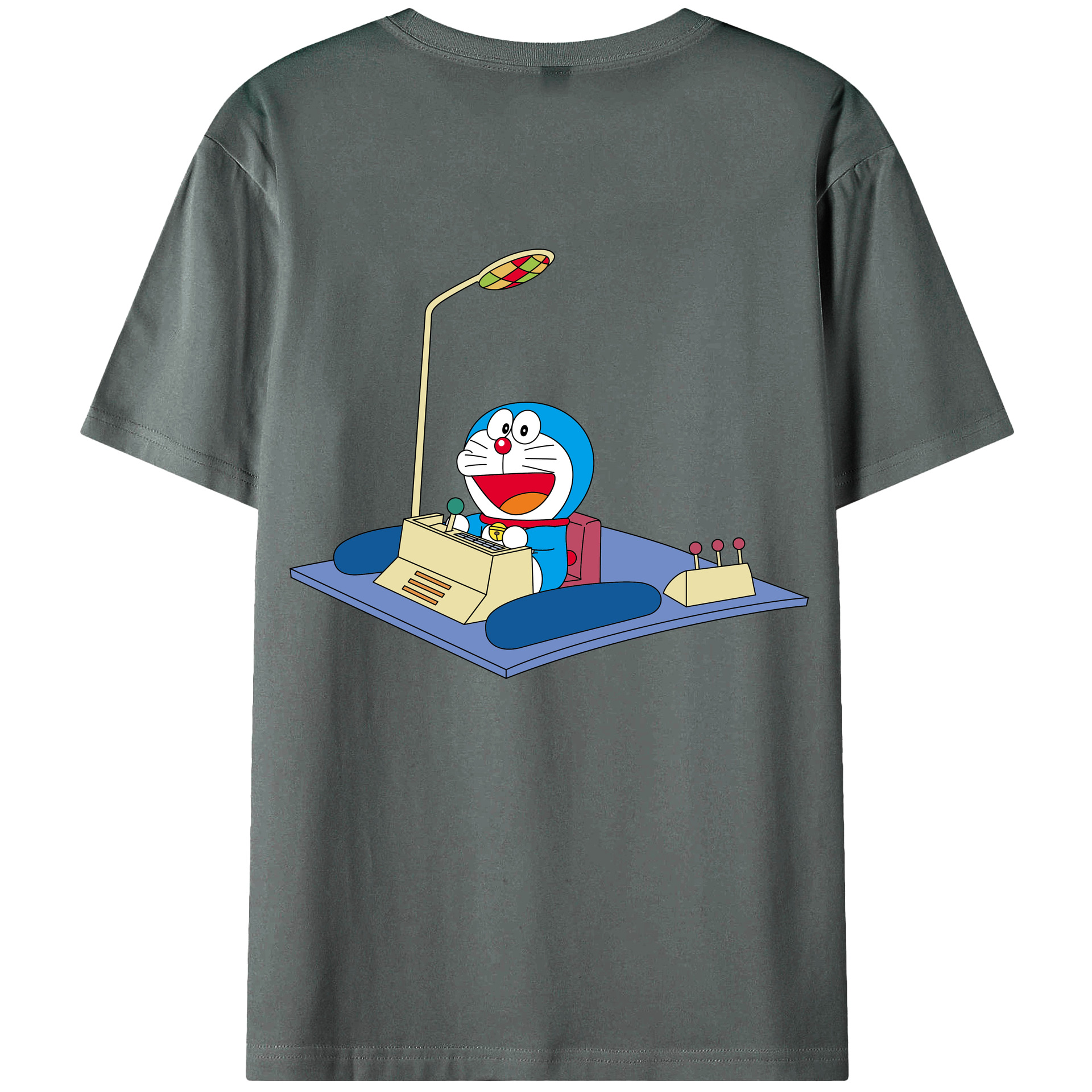 （画像用） ドラえもん Doraemon 綿100％ メンズ半袖Tシャツ（バックプリント） 通気性